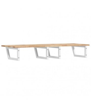 vidaXL Basin Shelf Wall Mounted Steel and Solid Wood Acacia