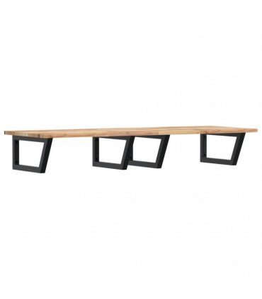 vidaXL Basin Shelf Wall Mounted Steel and Solid Wood Acacia