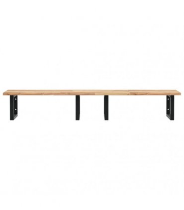 vidaXL Basin Shelf Wall Mounted Steel and Solid Wood Acacia