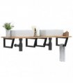 vidaXL Basin Shelf Wall Mounted Steel and Solid Wood Acacia