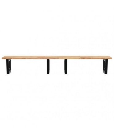 vidaXL Basin Shelf Wall Mounted Steel and Solid Wood Acacia