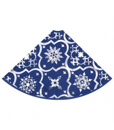 vidaXL Luxury Christmas Tree Skirt with Sock Blue 150 cm Fabric