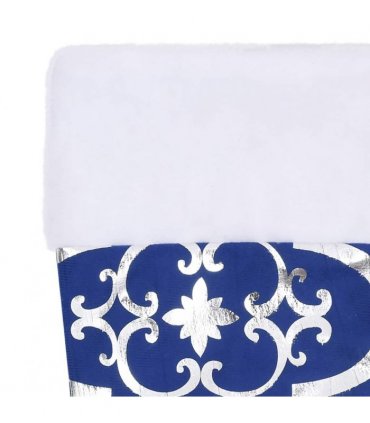 vidaXL Luxury Christmas Tree Skirt with Sock Blue 150 cm Fabric