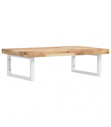 vidaXL Basin Shelf Wall Mounted Steel and Solid Wood Acacia