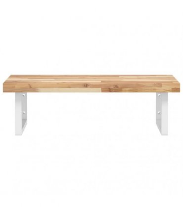 vidaXL Basin Shelf Wall Mounted Steel and Solid Wood Acacia