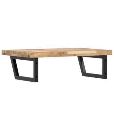 vidaXL Basin Shelf Wall Mounted Steel and Solid Wood Acacia