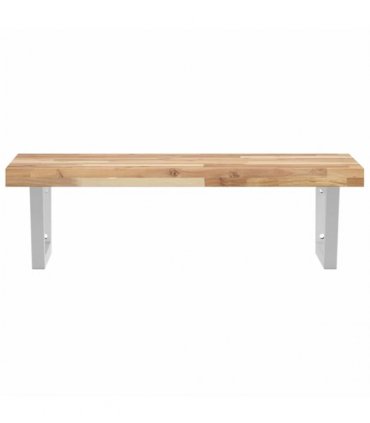 vidaXL Basin Shelf Wall Mounted Steel and Solid Wood Acacia