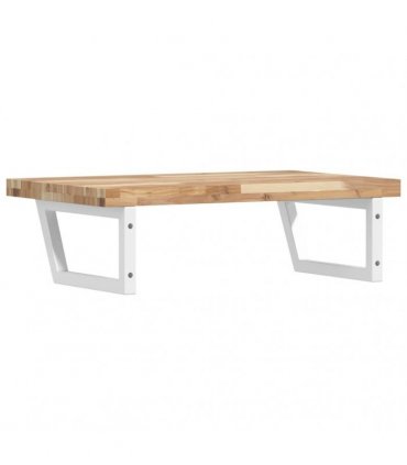 vidaXL Basin Shelf Wall Mounted Steel and Solid Wood Acacia