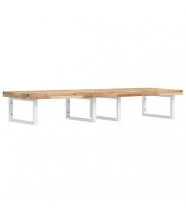 vidaXL Basin Shelf Wall Mounted Steel and Solid Wood Acacia