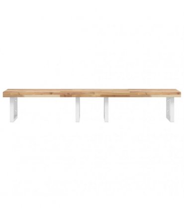 vidaXL Basin Shelf Wall Mounted Steel and Solid Wood Acacia