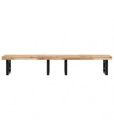 vidaXL Basin Shelf Wall Mounted Steel and Solid Wood Acacia