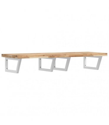 vidaXL Basin Shelf Wall Mounted Steel and Solid Wood Acacia
