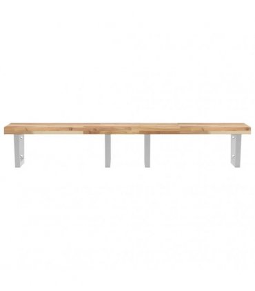vidaXL Basin Shelf Wall Mounted Steel and Solid Wood Acacia