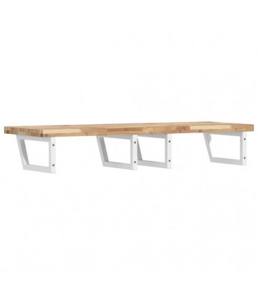 vidaXL Basin Shelf Wall Mounted Steel and Solid Wood Acacia