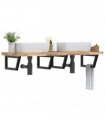 vidaXL Basin Shelf Wall Mounted Steel and Solid Wood Acacia