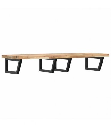 vidaXL Basin Shelf Wall Mounted Steel and Solid Wood Acacia