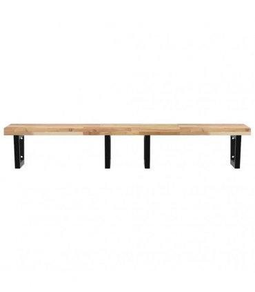vidaXL Basin Shelf Wall Mounted Steel and Solid Wood Acacia