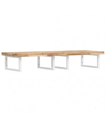 vidaXL Basin Shelf Wall Mounted Steel and Solid Wood Acacia