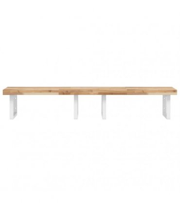vidaXL Basin Shelf Wall Mounted Steel and Solid Wood Acacia