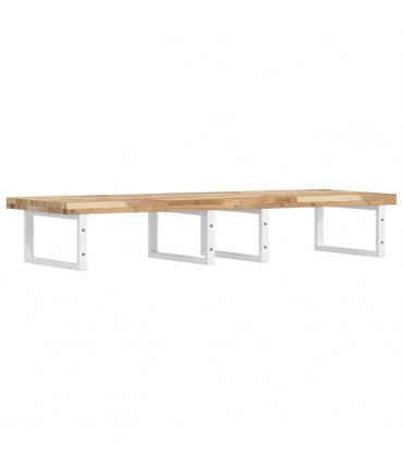 vidaXL Basin Shelf Wall Mounted Steel and Solid Wood Acacia
