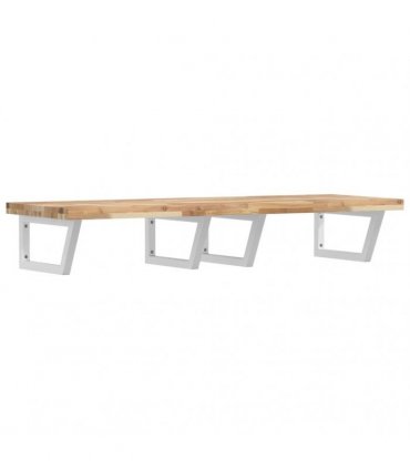 vidaXL Basin Shelf Wall Mounted Steel and Solid Wood Acacia