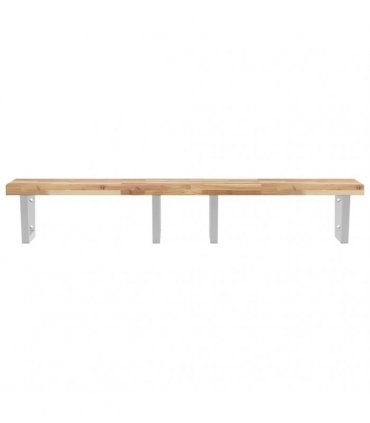 vidaXL Basin Shelf Wall Mounted Steel and Solid Wood Acacia