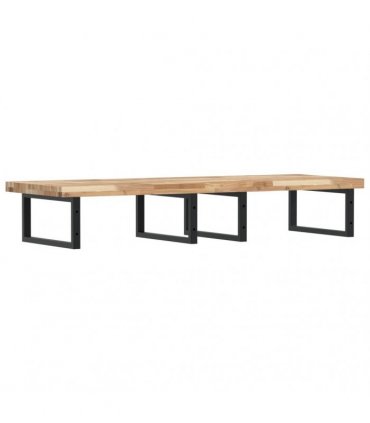 vidaXL Basin Shelf Wall Mounted Steel and Solid Wood Acacia