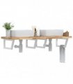 vidaXL Basin Shelf Wall Mounted Steel and Solid Wood Acacia