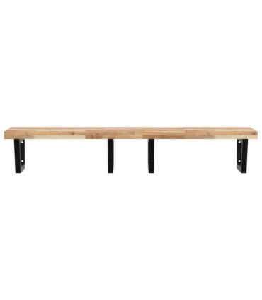 vidaXL Basin Shelf Wall Mounted Steel and Solid Wood Acacia