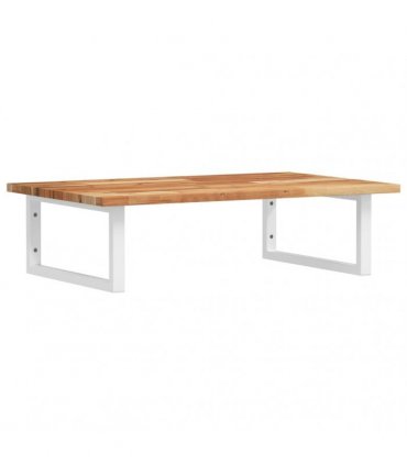 vidaXL Basin Shelf Wall Mounted Steel and Solid Wood Acacia
