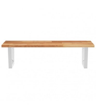 vidaXL Basin Shelf Wall Mounted Steel and Solid Wood Acacia
