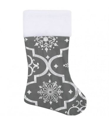vidaXL Luxury Christmas Tree Skirt with Sock Grey 150 cm Fabric