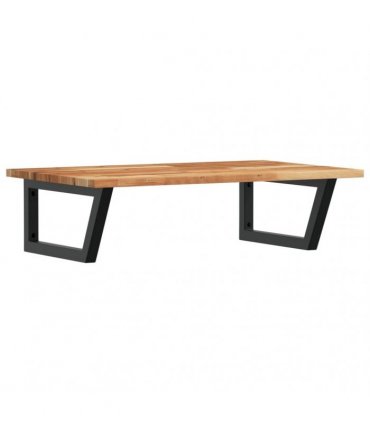 vidaXL Basin Shelf Wall Mounted Steel and Solid Wood Acacia