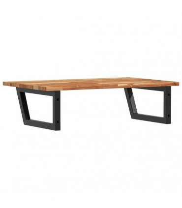 vidaXL Basin Shelf Wall Mounted Steel and Solid Wood Acacia