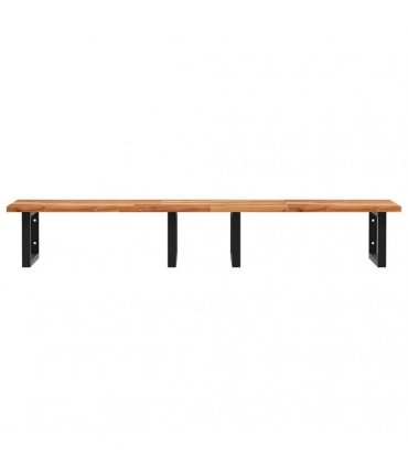 vidaXL Basin Shelf Wall Mounted Steel and Solid Wood Acacia