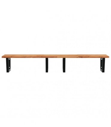 vidaXL Basin Shelf Wall Mounted Steel and Solid Wood Acacia