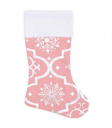vidaXL Luxury Christmas Tree Skirt with Sock Pink 90 cm Fabric