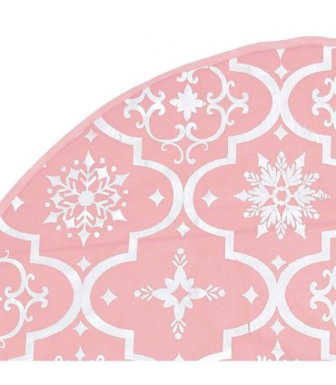 vidaXL Luxury Christmas Tree Skirt with Sock Pink 90 cm Fabric