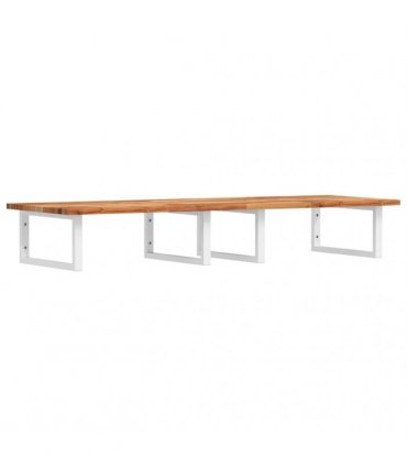 vidaXL Basin Shelf Wall Mounted Steel and Solid Wood Acacia