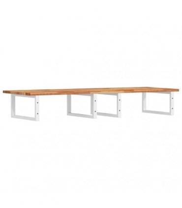 vidaXL Basin Shelf Wall Mounted Steel and Solid Wood Acacia