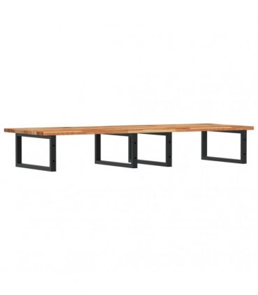 vidaXL Basin Shelf Wall Mounted Steel and Solid Wood Acacia