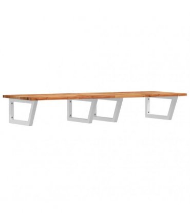 vidaXL Basin Shelf Wall Mounted Steel and Solid Wood Acacia