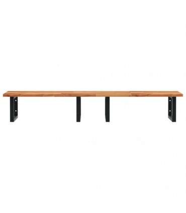 vidaXL Basin Shelf Wall Mounted Steel and Solid Wood Acacia