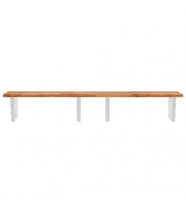 vidaXL Basin Shelf Wall Mounted Steel and Solid Wood Acacia