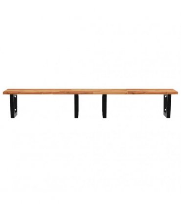 vidaXL Basin Shelf Wall Mounted Steel and Solid Wood Acacia