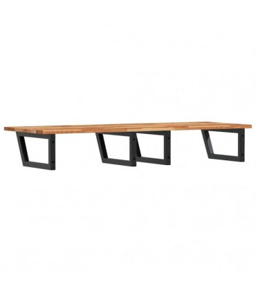 vidaXL Basin Shelf Wall Mounted Steel and Solid Wood Acacia
