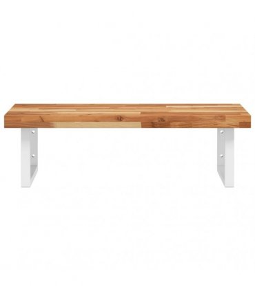 vidaXL Basin Shelf Wall Mounted Steel and Solid Wood Acacia