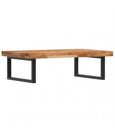 vidaXL Basin Shelf Wall Mounted Steel and Solid Wood Acacia