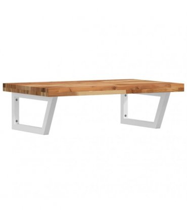 vidaXL Basin Shelf Wall Mounted Steel and Solid Wood Acacia