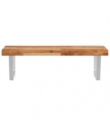 vidaXL Basin Shelf Wall Mounted Steel and Solid Wood Acacia